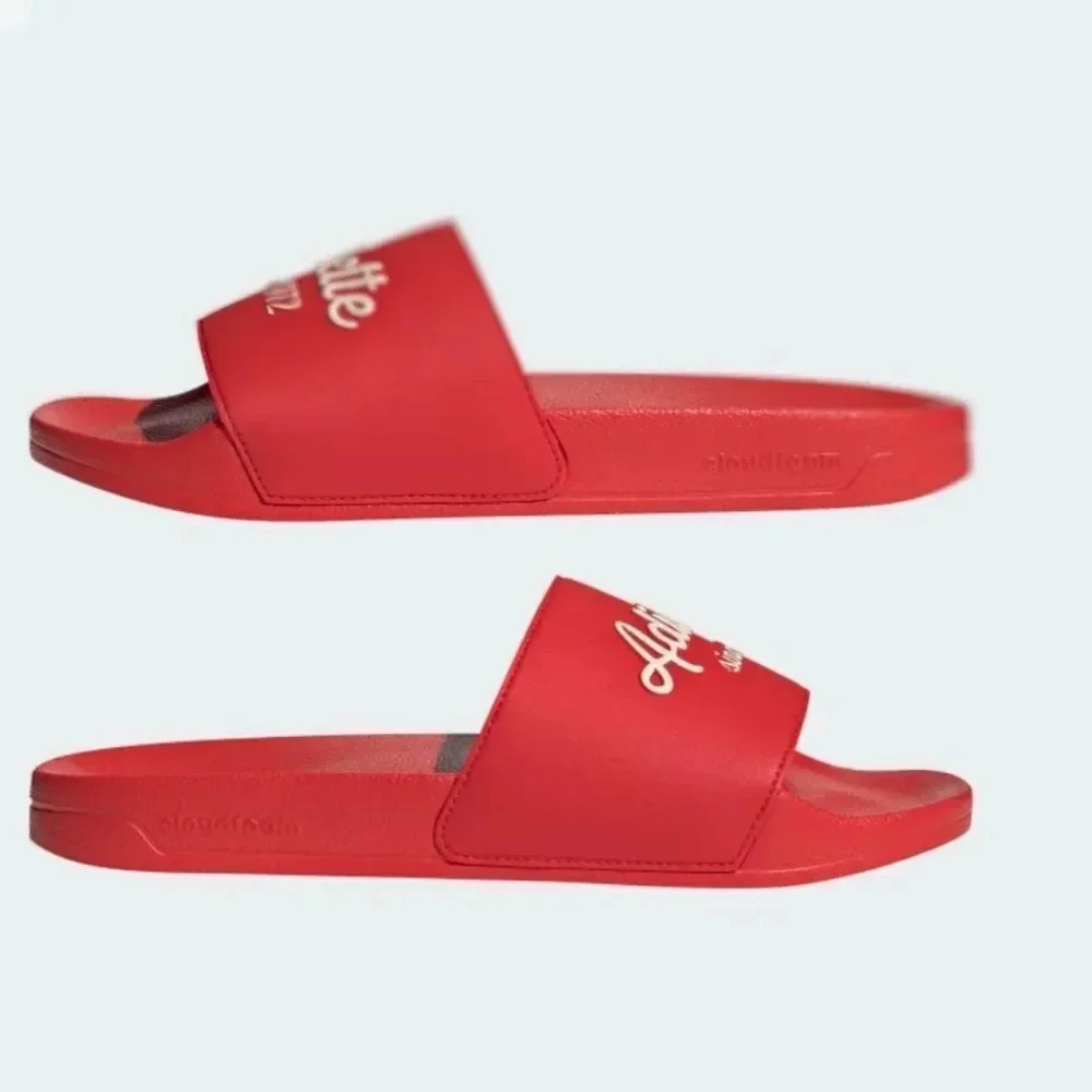 Adidas Men's Red ADILETTE SHOWER SLIDES Slip on Sandals size 12